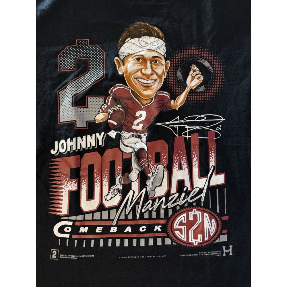 Johnny Manziel Comeback SZN 2018 Graphic T Shirt Medium Texas A&M Football